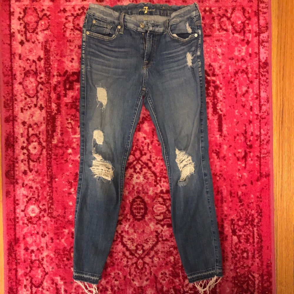 7 for all mankind ripped jeans